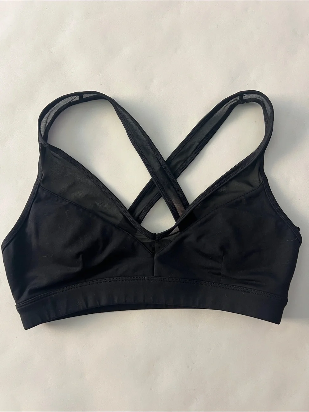 ALO YOGA Entice Sports Bra Mesh Crossback Strappy V Neck Small